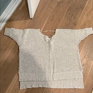 Free People Textured Knit Short-Sleeve Sweater - Size XS